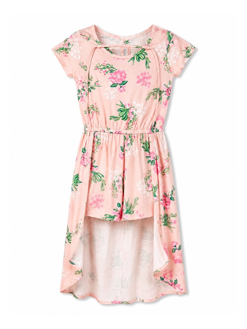 Btween Pink White & Green Floral Boho Romper Dress Girls Size 10